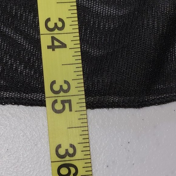 Michael X Blue Black Floral Sheer Knit Layered Swimsuit Coverup Women Size L - Picture 5 of 10